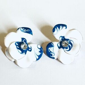 Chinoiserie Blue and White Earrings